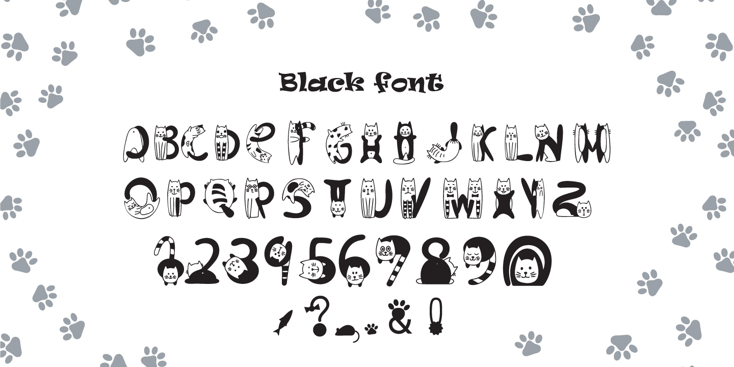 Пример шрифта Catsme Print